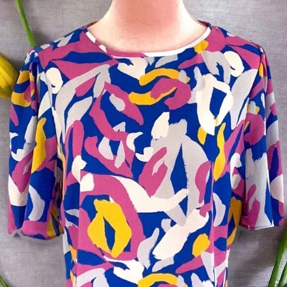 ANN TAYLOR FACTORY BLOUSE TOP MEDIUM FLUTTER SLEEVES - Picture 2 of 8